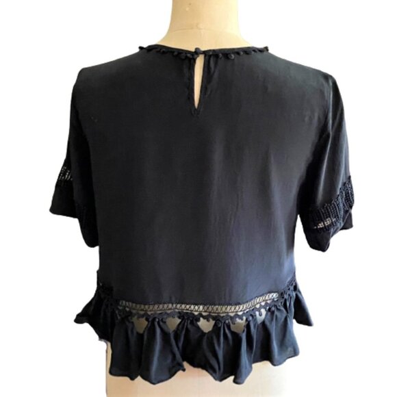 Jonathan Simkhai cut out lace short sleeve top - Picture 2 of 11